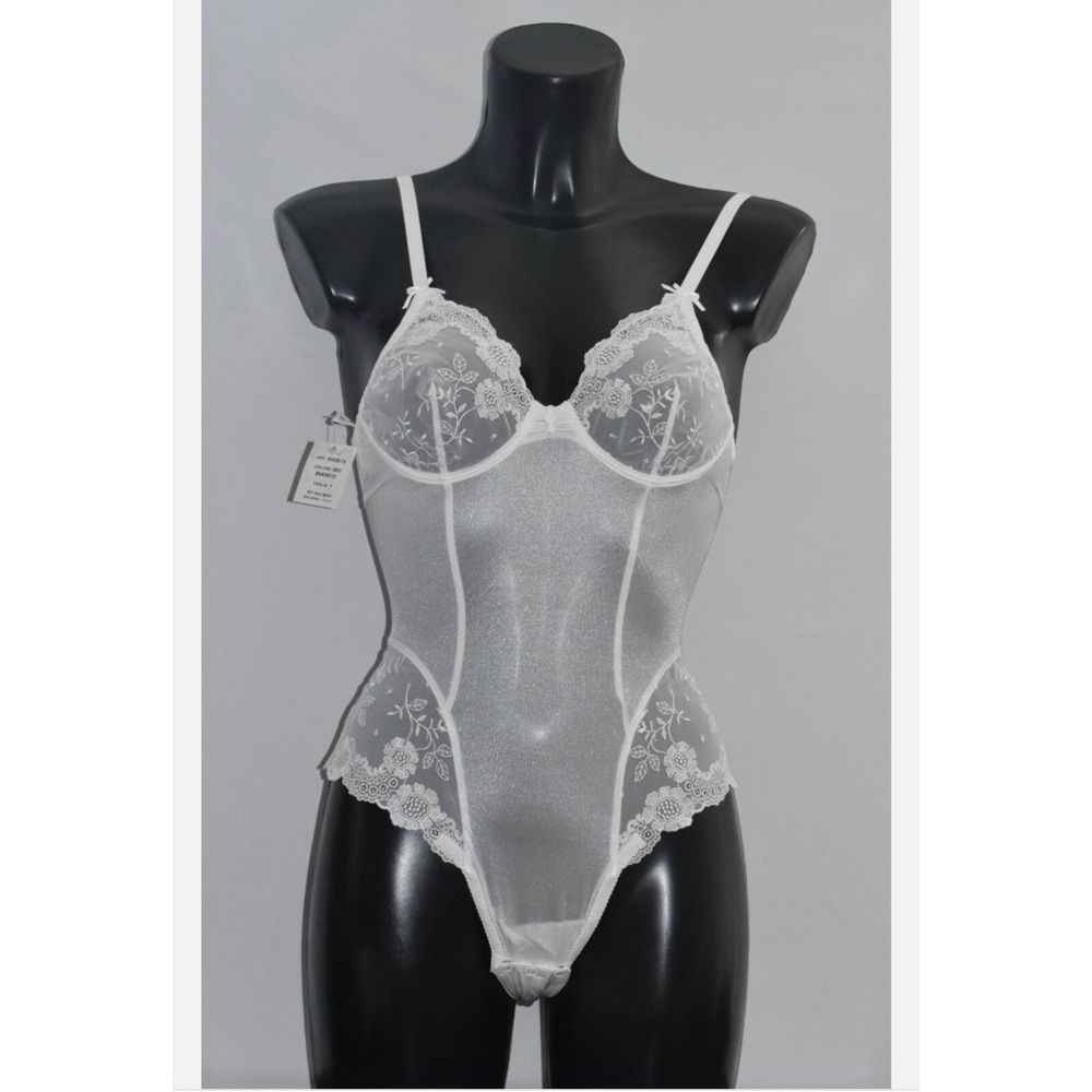Sheer White Lace Teddy Bodysuit